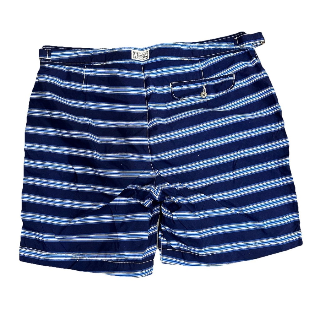 Polo Ralph Lauren Shorts Mens 34 Swim Trunks Blue White Striped Mesh Liner Short - Picture 2 of 14